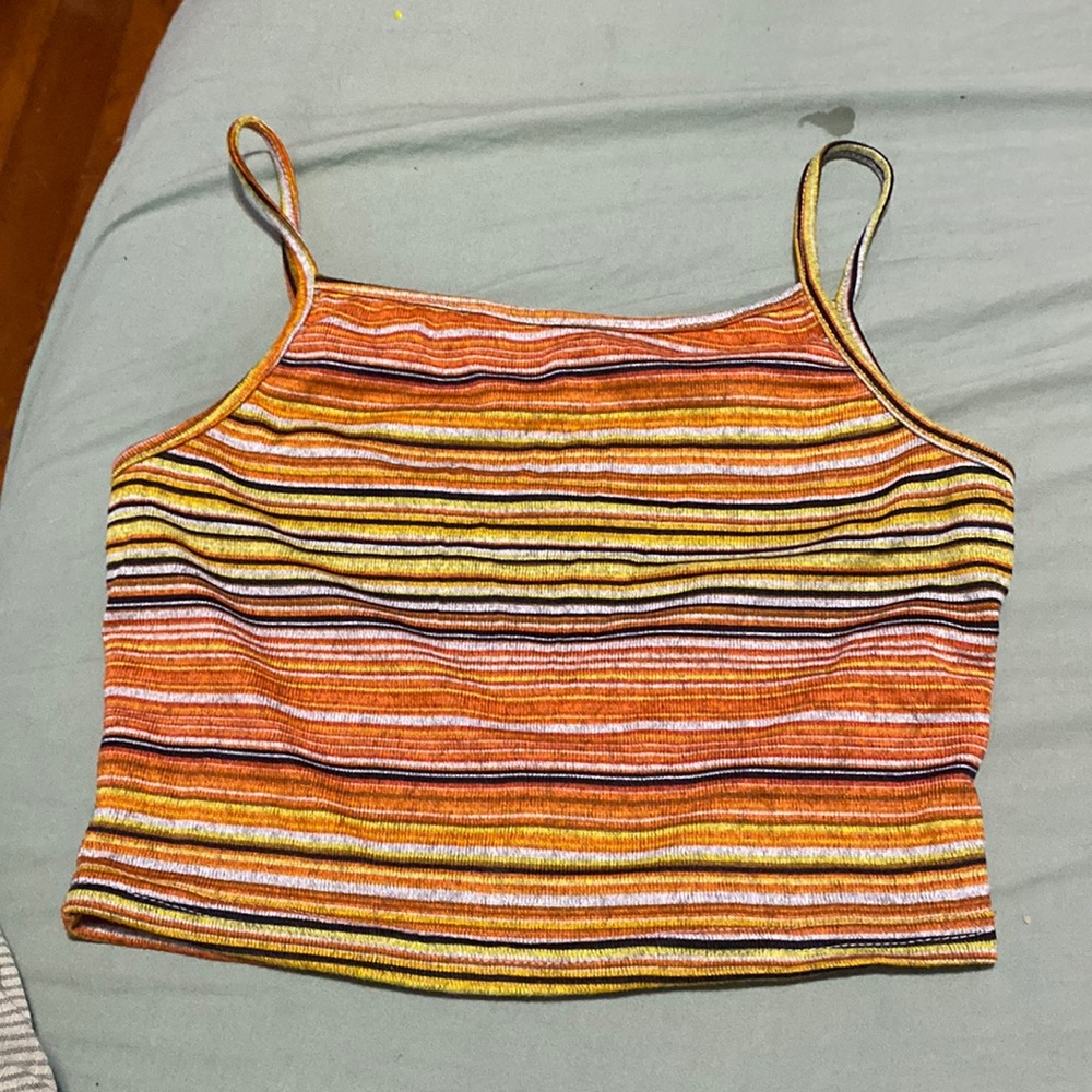 striped crop tank